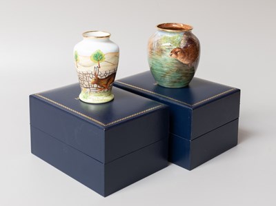 Lot 234 - Two Moorcroft Enamels Vases, including a trial...
