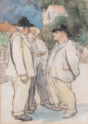 Lot 1165 - Roland Batchelor RWS (1889-1990) "Old Men...