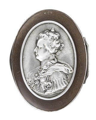 Lot A Queen Silver-Mounted Tortoiseshell Snuff-Box
