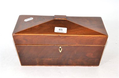 Lot 45 - Mahogany tea caddy