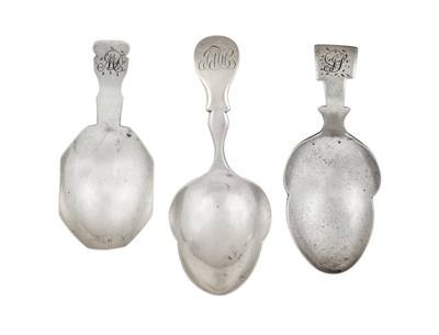 Lot Three George III Silver Caddy-Spoons, Each by...