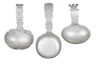 Lot Three George III Silver Caddy-Spoons, Each by...