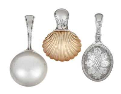 Lot Two George III Silver Caddy-Spoons and a...