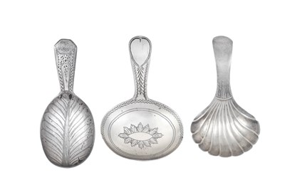 Lot Three George III Silver Caddy-Spoons, Two by...