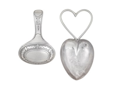 Lot Two George III Silver Caddy-Spoons, by Matthew...