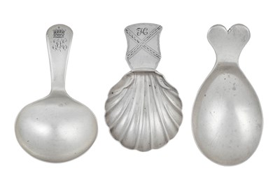 Lot Three George III Silver Caddy-Spoons, Two by...