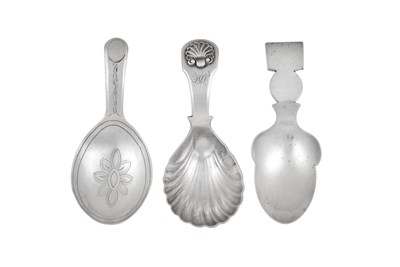 Lot Three George III Silver Caddy-Spoons, by...