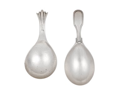 Lot Two George III Silver Caddy-Spoons, One by...