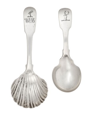 Lot Two George III Irish Silver Caddy-Spoons, One...