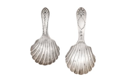 Lot Two George III Irish Silver Caddy-Spoons, One...