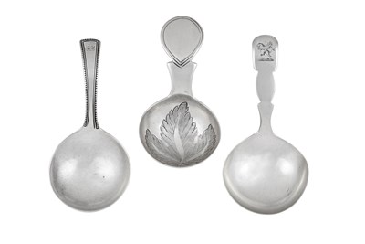 Lot Three George III Silver Caddy-Spoons, Two by...