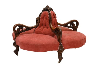 Lot 430 - A Victorian Carved Walnut Four-Seater...