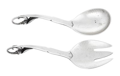 Lot A Pair of Danish Silver Salad-Servers