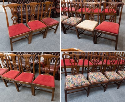 Lot 1214 - A Set of Six 19th Century Walnut Dining Chairs,...