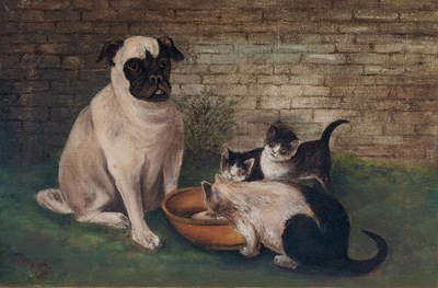 Lot 1015 - A* Hepburn (20th Century) Pug and three...