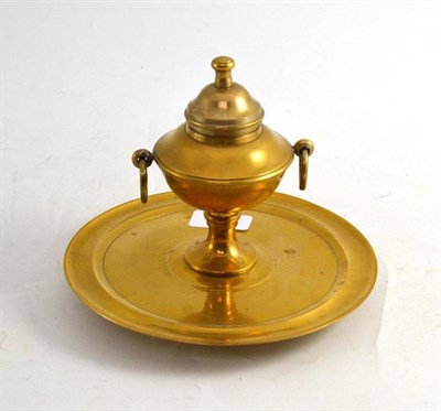 Lot 59 - A brass inkwell