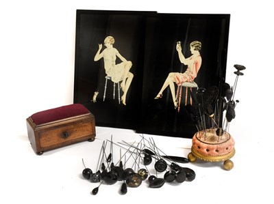 Lot Early 20th Century Hat Pins and Other Items,...