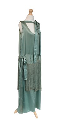 Lot 2285 - Circa 1920s Pale Green Silk Full Length Drop...