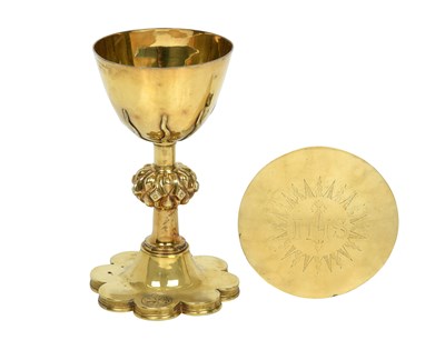 Lot A Gilt Recusant Chalice and an Associated Paten