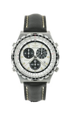 Lot 2393 - Breitling: A Stainless Steel Calendar Alarm...