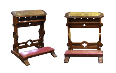Lot 525 - A Pair of Victorian Gothic Revival Oak and...