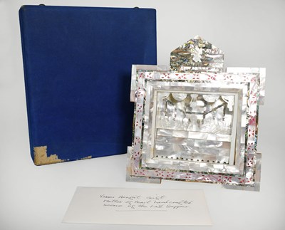 Lot 164 - A Jerusalem Olive Wood, Mother-of-Pearl and...