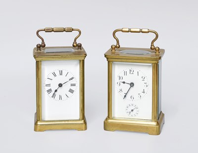 Lot 225 - A French Brass Carriage Alarm Timepiece, circa...