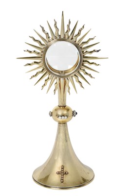 Lot An Elizabeth II Silver-Gilt and Multi-Gem Set Monstrance