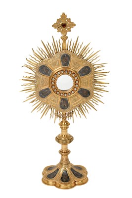 Lot A French Gilt-Plated and Paste-Set Monstrance