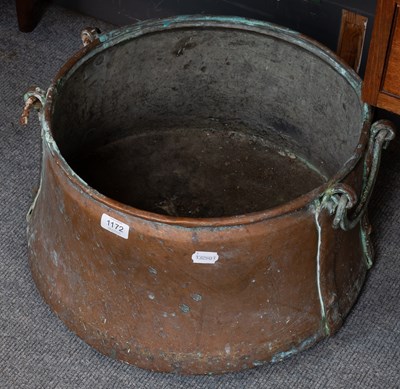 Lot 1172 - A 19th Century Copper Double Handle Pail, 48cm...