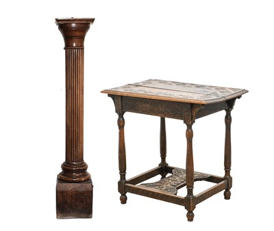 Lot 528 - A Victorian Oak Column, late 19th century, the...