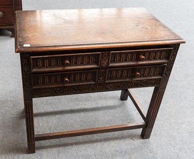 Lot 1121 - A 20th Century Two Drawer Carved Canteen Table,...