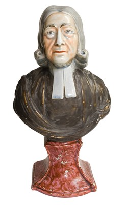 Lot 68 - A Staffordshire Pearlware Bust of John Wesley,...
