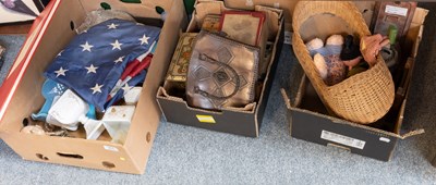 Lot 265 - Assorted Items, including a stitched USA flag,...