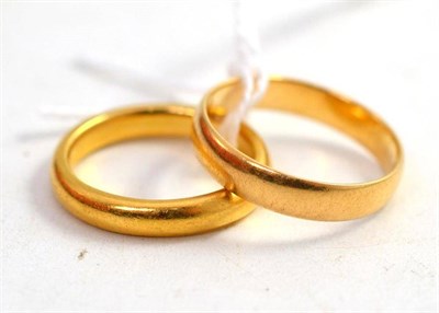 Lot 76 - Two gold wedding bands