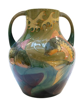 Lot 27 - A Moorcroft Pottery Carp Pattern Twin-Handled...