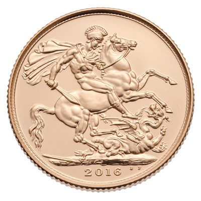 Lot 285 - Elizabeth II, Sovereign 2016; encapsulated and...