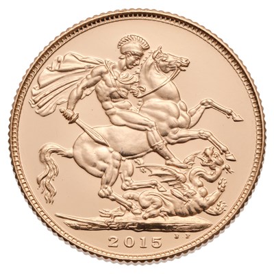 Lot 282 - Elizabeth II, Sovereign 2015; encapsulated and...