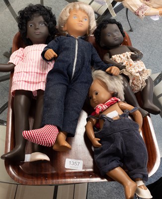 Lot 1357 - Circa Late 1970's Sasha Dolls, partially...