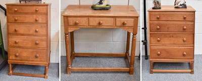 Lot 1141 - An Oak Three Part Bedroom Suite, comprising a...