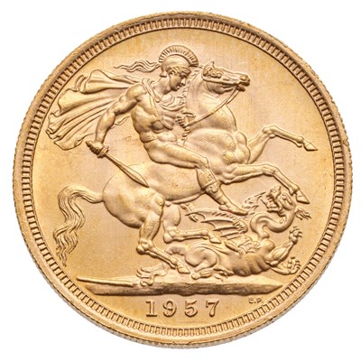 Lot 240 - Elizabeth II, Sovereign 1957; uncirculated...