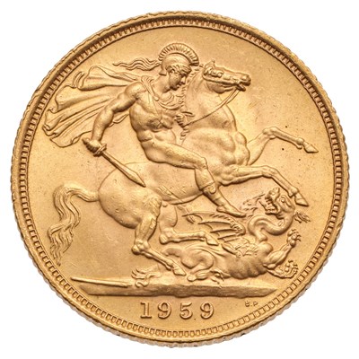 Lot 242 - Elizabeth II, Sovereign 1959; trivial bag...