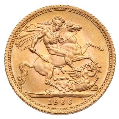 Lot 246 - Elizabeth II, Sovereign 1966; practically...