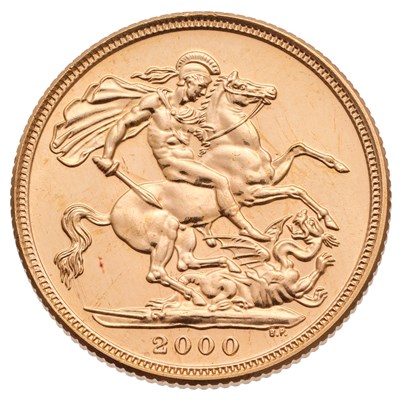 Lot 264 - Elizabeth II, Sovereign 2000; about uncirculated