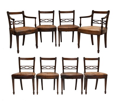 Lot 372 - A Set of Eight (6+2) George III Mahogany and...