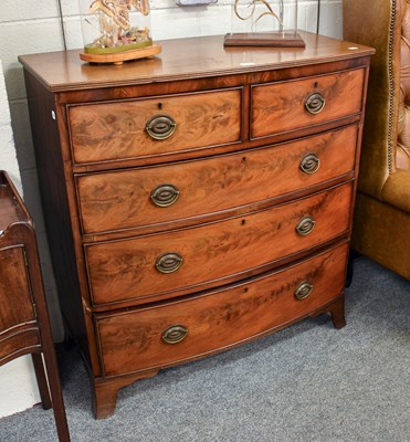 Lot 1116 - A George IV Mahogany Bowfront Chest of Two...