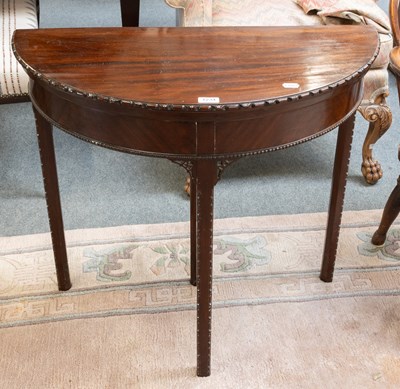 Lot 1234 - A George III Mahogany Demi-Lune Fold Over Card...