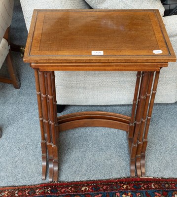 Lot 1109 - A Nest of Three Reproduction Mahogany Tables...