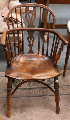 Lot 1235 - A 19th Century Yew and Elm Windsor Chair, with...