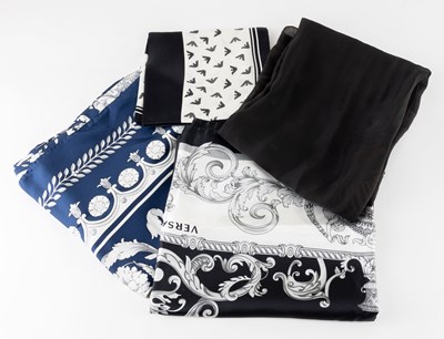 Lot Emporio Armani Navy Silk Scarf, featuring the...